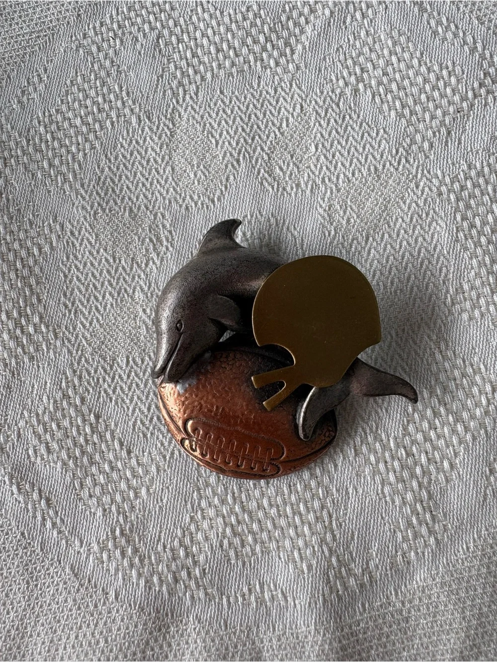 Dolphin pin Metal Lapel Pin - football tricolored metal pin / Miami Dolphins